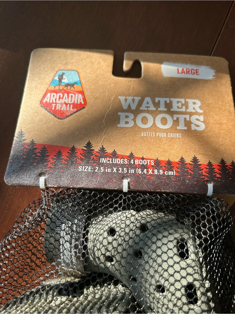 Arcadia Trail Large Beige Water Boots for Dogs - Pack of 4